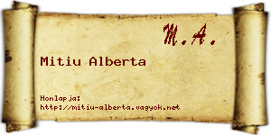 Mitiu Alberta névjegykártya